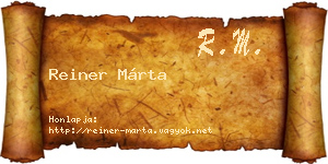Reiner Márta névjegykártya